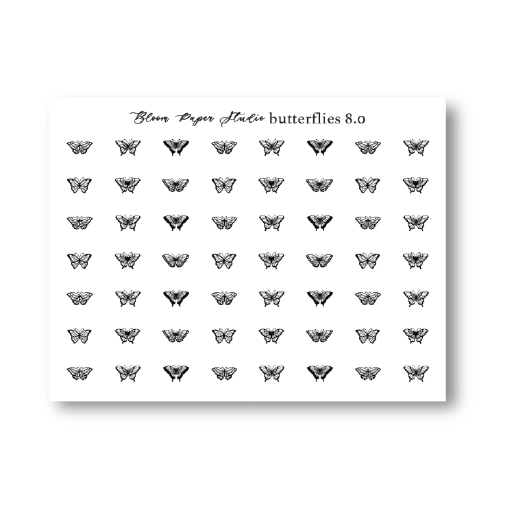 Foiled Butterflies Planner Stickers 8.0