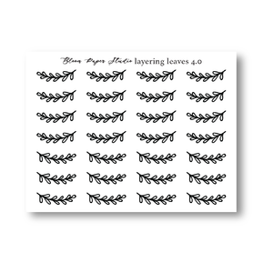 Foiled Layering Leaves Planner Stickers 4.0