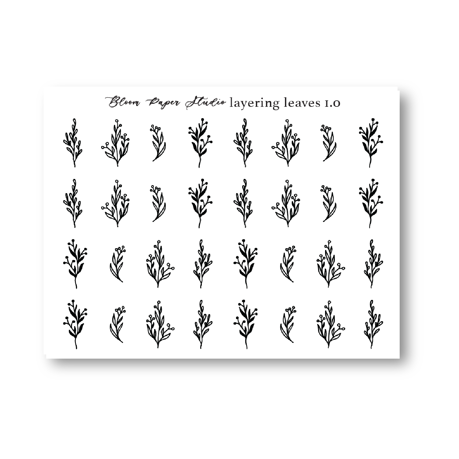 Foiled Layering Leaves Planner Stickers 1.0