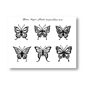 Foiled Butterflies Planner Stickers 6.0