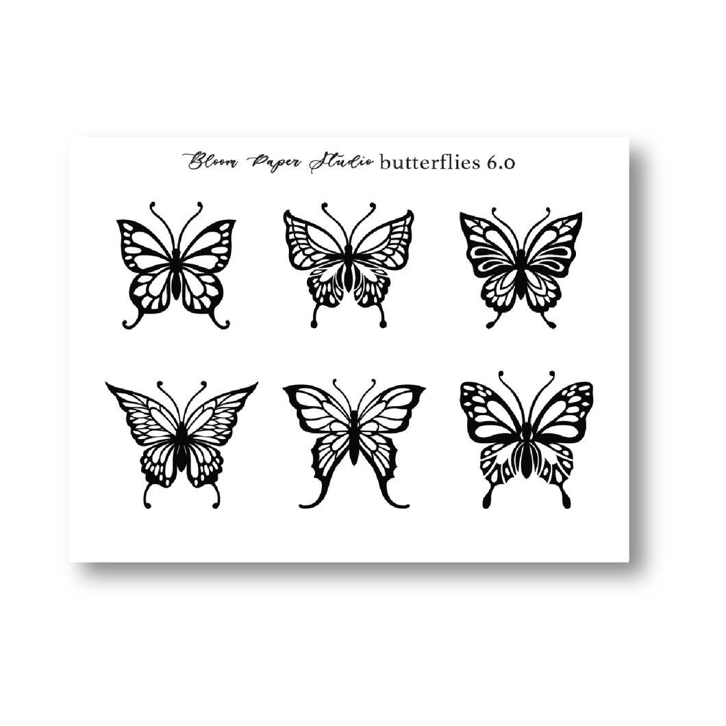 Foiled Butterflies Planner Stickers 6.0