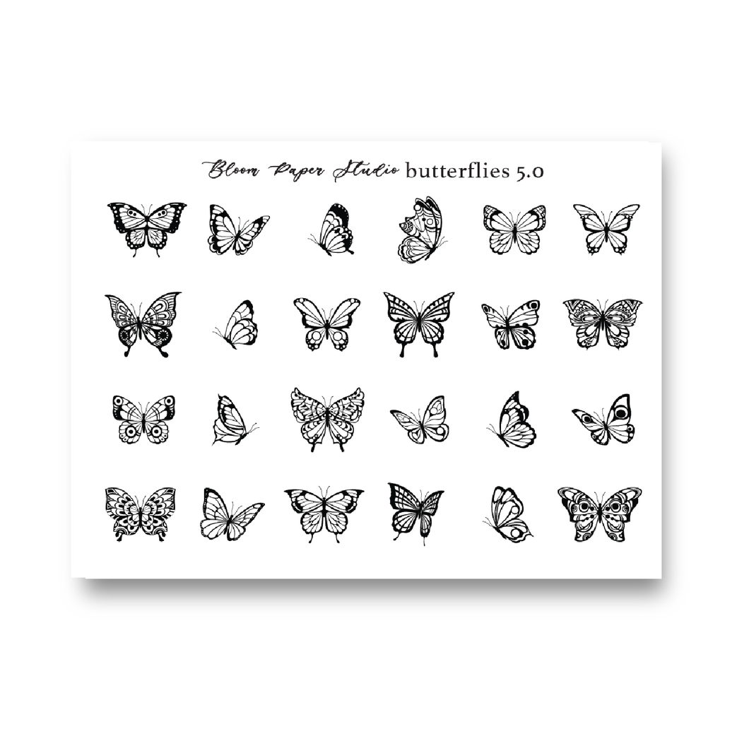 Foiled Butterflies Planner Stickers 5.0