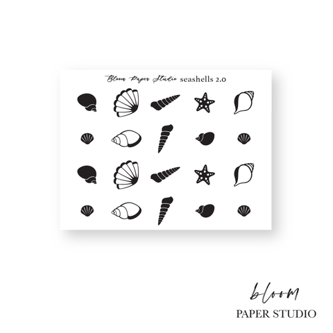 Foiled Seashell Planner Stickers 2.0
