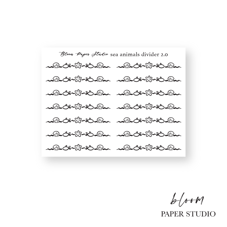 Foiled Sea Animals Divider Planner Stickers 2.0