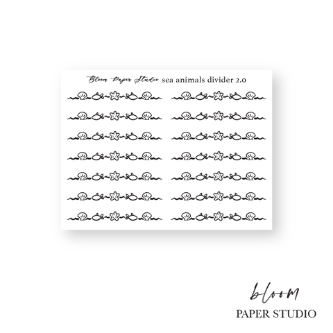 Foiled Sea Animals Divider Planner Stickers 2.0