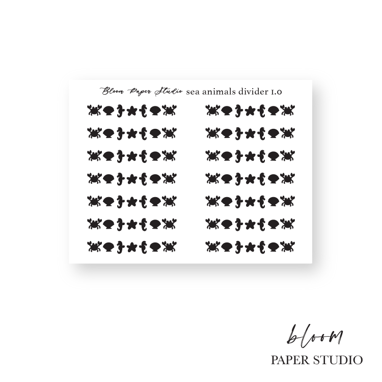 Foiled Sea Animals Divider Planner Stickers 1.0