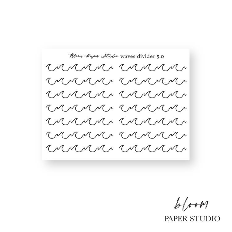 Foiled Waves Divider Planner Stickers 5.0