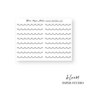 Foiled Waves Divider Planner Stickers 4.0