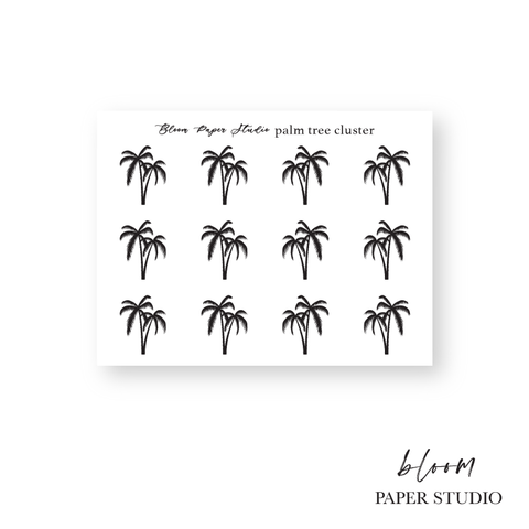 Foiled Palm Tree Cluster Planner Stickers