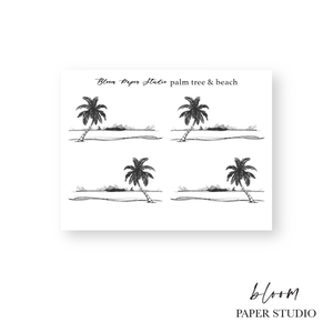 Foiled Palm Tree & Beach Planner Stickers