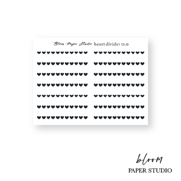 Foiled Heart Divider Planner Stickers 11.0